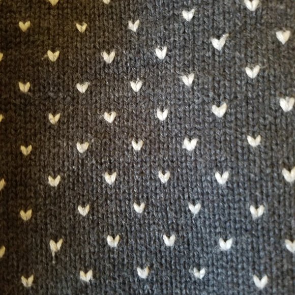 Lands' End Crew Neck Heart shaped Long Sleeve Large Sweater - Picture 4 of 7